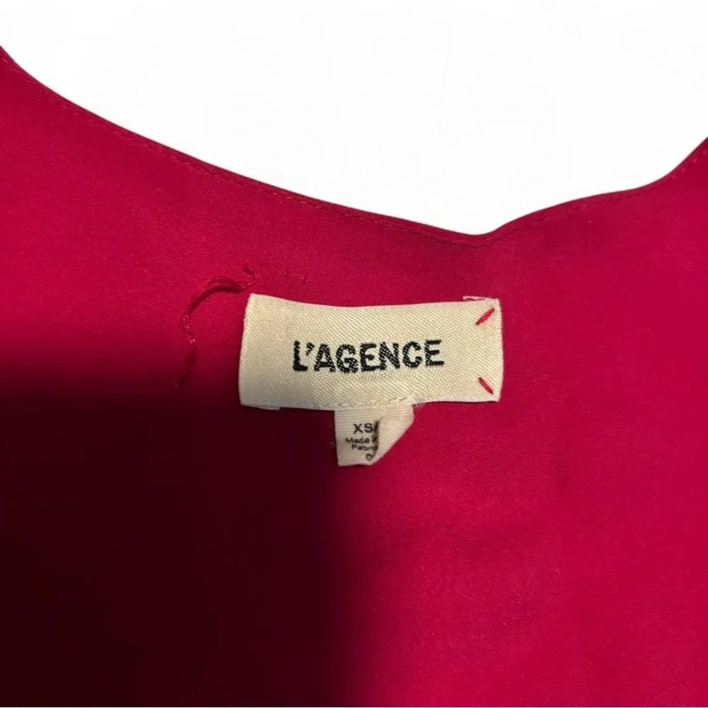 L'AGENCE Women's XS Mila Silk Draped Sleeveless Blouse FLAW - Picture 5 of 6